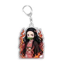 For Demon Slayer Kamado Nezuko Kibutsuji Muzan Kanroji Mitsuri Acrylic Selfmade Cartoon Anime Keychain Pendant Toy Gift 5cm 5cm black