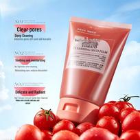 Red Tomato Gentle Mud Mask: Non-Irritating Cleanser for Blackhead Removal, Pore Refining, and Moisturizing. Red Tomato Cleansing Mud Mask 120ml gray