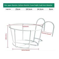 Hanging Iron Plant Stand Round Pothos Flower Pot Rack for Balcony Railing Fence Indoor Outdoor Patio Home Decoration L 25cm