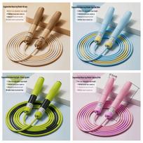Children's Adjustable Speed Skipping Rope - No Tangles, Perfect for School Sports and Exams vyšnių žiedų rožinė spalva/žolės žalia spalva