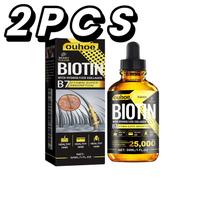 Biotin Hair Oil Collagen Scalp Serum Strengthening Treatment Natural Rosemary Ginseng Extract Thicker Volume Care For All Types 2PCS brown