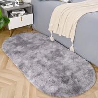 Dažytas raštais Ovalus Ilgas Plaukuotas Kilimas Svetainės Sofos Kavos Stalo Kilimėlis Minkštas Vaikų Miegamojo Lovos Šoninis Kilimas Namų Dekoras 50x120cm 20x47inch