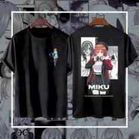 KRONE Kaos Anime NAKANO MIKU Katun Premium s  Tshirt Distro Gotoubun no Hanayome Oversize Dewasa S gray