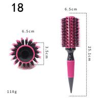 1/6pcs Pink Wooden Round Hair Comb Brush Professional Boar Bristle Hair Brush Mix Nylon Hair Brush Hairdressing Styling Tool 18 black