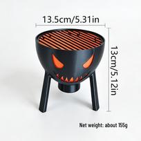 Electronic Fire Pit Lamp with Fake Flames for Halloween Decor black