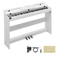 VEVOR skaitmeninis pianinas 88 klavišai, pusiau svorinė klaviatūra su stovu, garsiakalbiu, baltas, pradedantiesiems, 128 garsai, 128 ritmai, pilno dydžio elektrinis pianinas