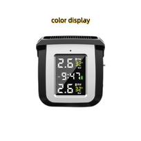 Saulės energija varomas padangų slėgio daviklis Motociklas Belaidis padangų slėgio monitorius Stebėjimo sistema Atsparus vandeniui color display juoda