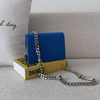 ins super fire thick chain Hong Kong style small bag women's new high-end versatile fashion chain single shoulder oblique span bag mėlyna