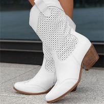Thigh High Boots Winter New Mid Heel 40-43 Burnt Flower Low Cut Women's Boots Platform Shoes 45 balta