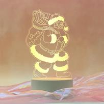 Kalėdinė 3D naktinė lemputė Kūrybingas Kalėdų Senelis Kalėdinė eglutė USB stalinė lempa namams miegamajam Santa-Claus C beige
