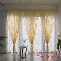Prabangi vientiso audinio permatoma panelinė lango užuolaida su patogia juostele karnizui Gold,100*270cm/39.4*106.3in beige