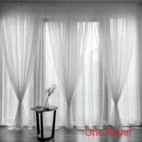 Prabangi vientiso audinio permatoma panelinė lango užuolaida su patogia juostele karnizui White,200*270cm/78.7*106.3in