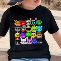 New Sprunki Incredibox Tshirt Kids Cartoon Figure Print T Shirt Boys Girls Casual Short Sleeve Tops Game Sprunki Fashion Tshirt 120 white
