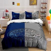Leicester City FC Logo Bedding Set Bedding set (1 duvet cover, 2 pillowcases, duvet not included) 135x200cm white