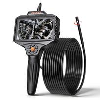 VEVOR 360 degrees Motorized Rotation Endoscope, Dual Lens Industrial Borescope Camera with Light, 5  HD IPS Split-Screen, 8mm Slim Lens