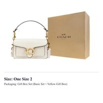 COACH Tabby karvės odos rankinė per petį, viena rankena, mini, moteriška, kreidos balta CN731-B4HA One Size 2 beige