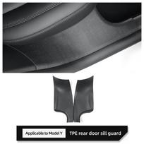 LUCKEASY for Tesla Model Y 2021-2024 Rear Door Sill Guards Car Interior Accessories Door Welcome Pedal Threshold Protective Pad gray