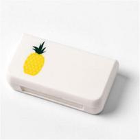 Nešiojamos mini tablečių dėžutės vaistų dėžutės 3 grotelės Kelionės namo Medicininių vaistų tabletė, tuščia talpykla pineapple white