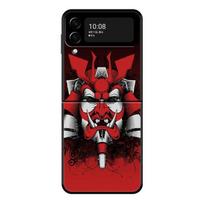 Telefono dėklas, skirtas Samsung Galaxy Z Flip 4 Z Flip3 5g dėklas, skirtas Galaxy Z Flip PC Hard Shell Capa Funda Japan Samurai Oni Mask Art Samsung Z Flip4