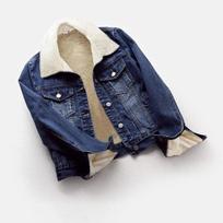 Fleece Šilta Žieminė Jean Striukė Moteriška Kišenės Mygtukas Švelni Šilta Viršutinė Apranga Mada Lieknos Džinsinės Striukės Moterims L gray