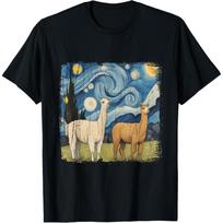 Cotopaxi Starry Night Artwork Llama National Park Souvenir T-Shirt XXXXXL juoda