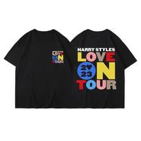 Harry Styles Love On Tour shortsleeved summer pure cotton mens Tshirt shortsleevedY2K hiphop street casual fashion clothing M gray