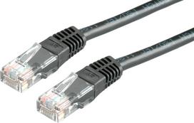 Secomp Cat6 U/UTP komutacinis kabelis RJ45, 0,5 m, juodas