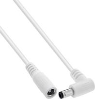 InLine® DC ilginamasis kabelis, kampuotas kištukas, 5.5 x 2.1 mm, baltas, 0.2 m