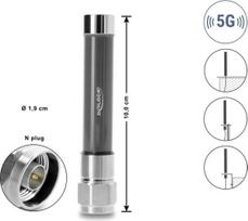 Delock 5G 3700 - 4200 MHz antena su N kištuku, 4 dBi, daugiakryptė, standi, lauko, pilka, 10 cm