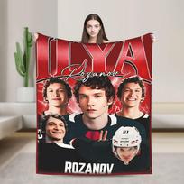 Connor Storrie Rozanov Šildomos kino varžybų flanelinės antklodės Žiemai Ilya Rozanov Šilti minkšti lovos užtiesalai 100cm x 150cm gray