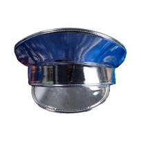 Men Women Silver Color Berets Artist Military Hat Casual Newsboys Cap Adult Unisex Sailor Cap PU Hat for Carnival 1 sidabras