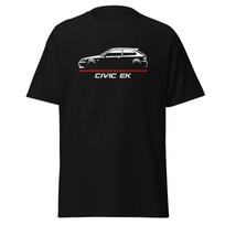 Civic EK JDM Hatchback B-Series Tuner Culture Graphic Tee T-Shirt Gift S black