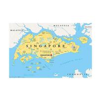 Singapūro žemėlapio sienos meno plakatas biurui, studijų kambariui, namų dekoravimui, edukacinis Singapūro planavimo zona, regioninės geografijos žemėlapis, įrėmintas drobės spaudinys A2-59x42cm unframe beige