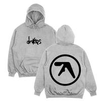 Drukqs Dual Logo Heavyweight Hoodie Aphex Twin Oversized High Street Sweatshirts Harajuku Long Sleeve Streetwear Fashion Unisex S pilka