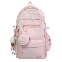 Schoolbag High-value campus junior high school student schoolbag Japanese ins cute primary school students 3rd to 6th grade multi-compartment backpack single pack rožinė