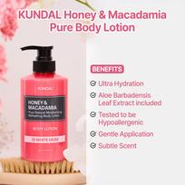 Kundal White Musk Honey & Macadamia Pure Body Lotion - White Musk, Body Lotion Natural Moisturizer with 82% Aloe Vera/Deep Hydration for Dry Skin black