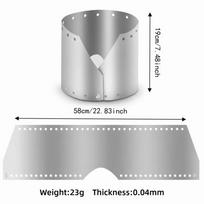 Thin Titanium Camping Stove Windscreen Camping Stove Wind Screen  Camping Stove Protection 19cm