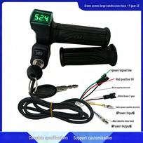 Green Screen Handlebar Grip Lock + Universal Voltage Display Throttle for Electric Scooters (12V-96V) 15 x 5 x 10.6 cm black