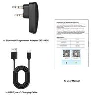 Belaidis Bluetooth racijos programuotojo adapteris, skirtas Baofeng UV-5R UV-82 BF-888S UV-5RH dvipusei radijo stočiai, K-kištukas, programėlė, dažnio Wr juoda