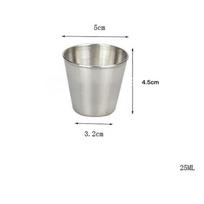 Nerūdijančio plieno padažo dubuo Vakarų kepsnių padažo patiekalas Pomidorų padažo dubuo su rankena virtuvės puodas Small Sauce Bowl 25ml gray