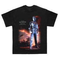 Singer Michael Jackson HIStory Vintage T-shirt Men and Women Summer Clothing Breathable Round Neck Short Sleeved Top M black