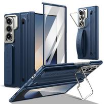For Samsung Galaxy Fold 8 Ultra 7 6 5 4 Case S Pen Holder Stylus Screen Protector Camera Stand Wristband Hinge Protection Cover Galaxy Z Fold 8 Ultra mėlyna