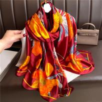 Šilko jausmingas šalikas moterims 180x90 cm dizaino didelės skaros apvyniojamos moteriškos hidžabo galvos juosta Foulard paplūdimio pavogia bandaną rožinė raudona spalva