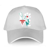 Vyriška vasarinė beisbolo kepuraitė juoda Reguliuojama Kepurės Meilė Veterinarijai Mielos raidės Dovana Unisex Moteriška klasikinė kepurė hip-hop kepurės Adjustable white