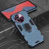 KEYSION Shockproof Armor Case for VIVO V30e Soft Silicone+PC Metal Ring Stand Holder Phone Back Cover for VIVO V30E for VIVO V30e mėlyna