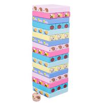 Number Animal Wooden Blocks Game Domino Stacking Blocks Stacking Tower Fun Outdoor Lawn Yard Game Education Toys blue