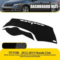 Fit Honda Civic 2012 2013 2014 2015 Dashboard Cover Dashmat Shade Protectived EV black