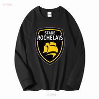 Nauji Marškinėliai Stade Rochelais Regbio Logotipas Juokingi Amerikietiško Dydžio S 5XL vintage Išskalbti Universalūs madingi Kvėpuojantys Unisex L black
