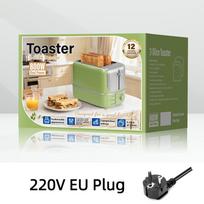 2 Slice Wide Slot Toaster with 7 Preset Temperature and Defrost Small Household Bread Maker Sandwich Maker Toaster US/EU plug beige