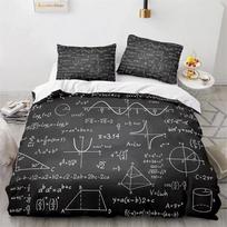 Math Equation Soft with Soft Fabric Duvet Cover Twin Quen Science Chemistry Geometry Mathematics Formula Patern Beding Set For Child Student Rom 135*200cm Eu-Single